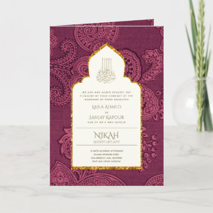 Carte LeahG Paisley Ornate Islam Mariage musulman