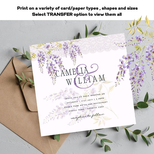 Carte LeahG Purple WISTERIA Dentelle Florale Mariage INV (Créateur téléchargé)