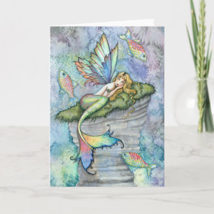 Carte Leaping Carp Mermaid Greeting Card by Molly Harris