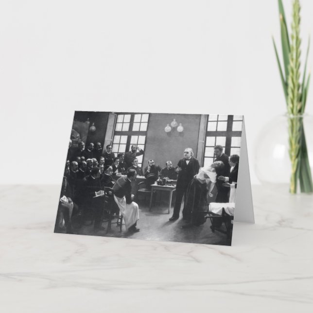 Carte Leçon avec docteur Charcot chez le Salpetriere (Devant)