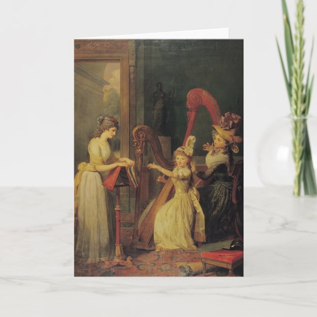 Carte Leçon d'harpe donnée par Madame de Genlis (Devant)