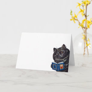 Carte Lecture d'un livre par un chat, Louis Wain