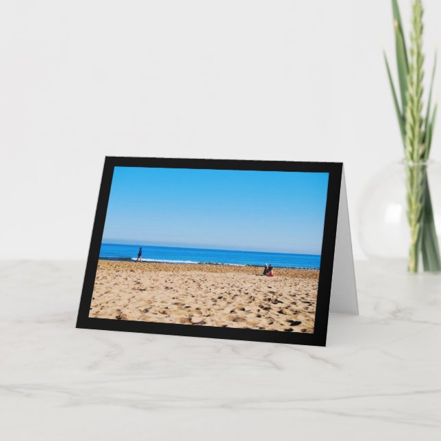 Carte Lecture sur la plage de sable (Devant)