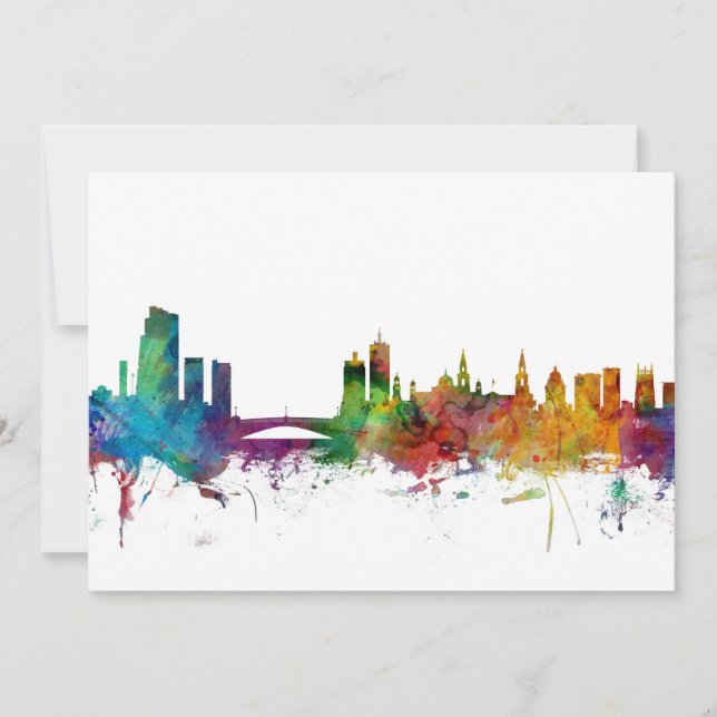 Carte Leeds England Skyline (Devant)