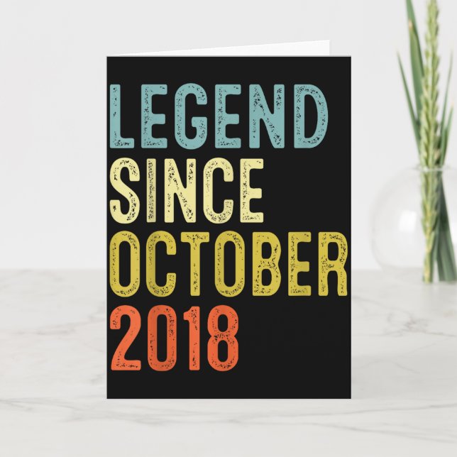 Carte Legend Since October 2018 7th Birthday 7 Year Old  (Devant)