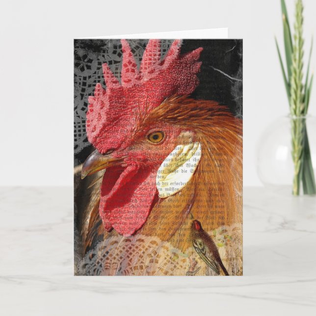 Carte Leghorns et dentelle (Devant)