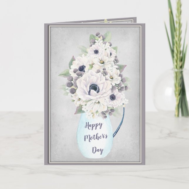 Carte L'Elégante aquarelle florale de la Fête des mères  (Devant)