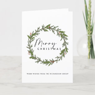 CARTE L'ÉLÉGANTE SOCIÉTÉ HOLLY BERRY WREATH NOËL