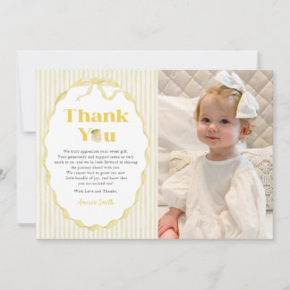 Carte Lemon Citrus Baby Shower Photo Thank You Card
