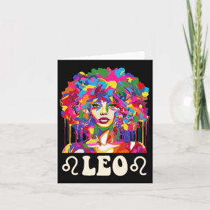 Carte Leo Black Girl African American Woman Art Annivers