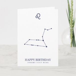 Carte Léo Zodiac Star Sign Custom Anniversaire