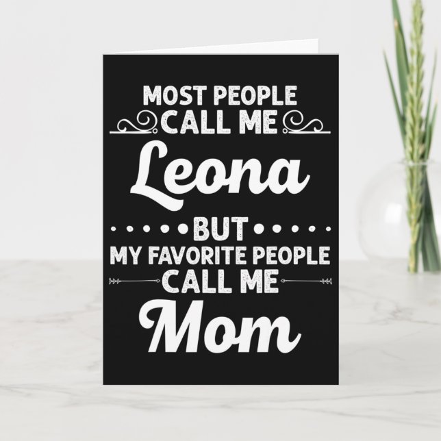 Carte Leona Nom Cadeau Funny Fête des Mères Personnalisé (Devant)