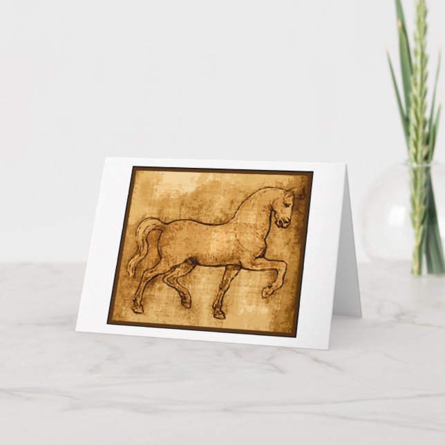 Carte Leonardo Da Vinci Horse Art (Devant)