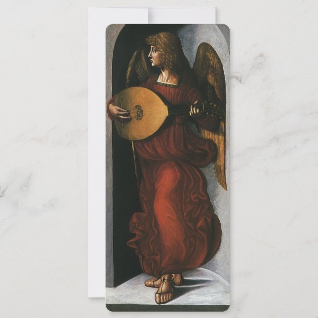 Carte Leonardo da Vinci"s Un ange en rouge avec une liqu (Devant)