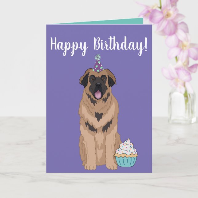 Carte Leonberger Anniversaire (Orchidée)