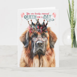 Carte Leonberger Dog Queen pour une journée d'anniversai