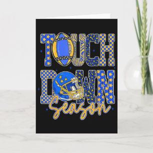 Carte Léopard Bleu Or À Damier Football Touchdown Mer