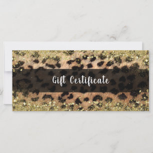 Carte Leopard Cheetah Gold Parties scintillant Glam cert