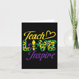 Carte Leopard Enseigner l'Amour Inspirer Mardi Gras Ense