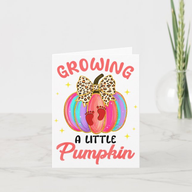 Carte Leopard Growing Little A Pumpkin Fall Vibes Thanks (Devant)