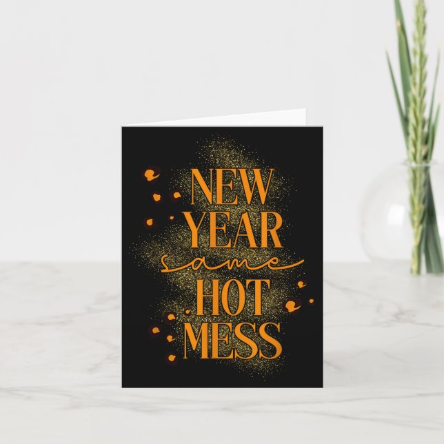 Carte Leopard New Year Same Hot Mess New Year's Eve Reso (Devant)