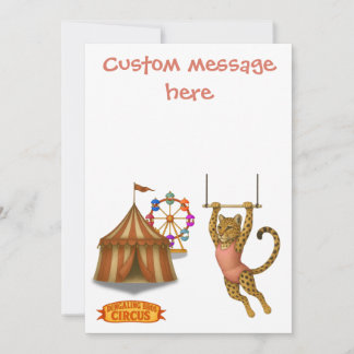 Carte Leopard on a trapeze. Add your own message.