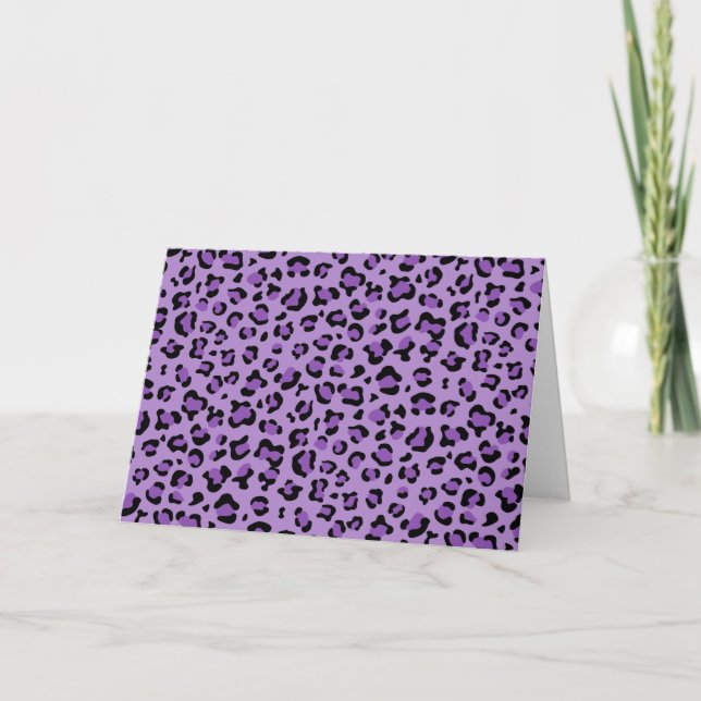 Carte Leopard Print, Léopard Spots, Purple Leopard (Devant)