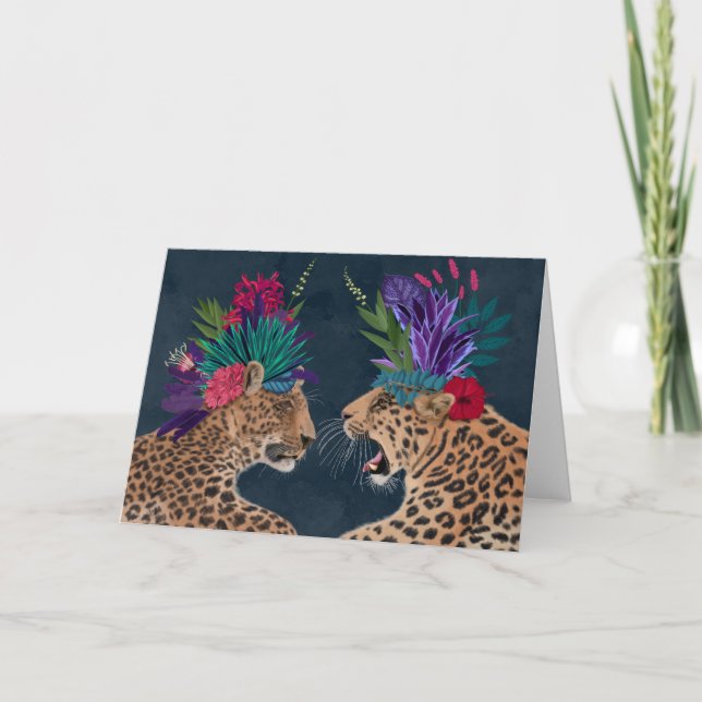 Carte Léopards chauds de Chambre | un couple (Devant)