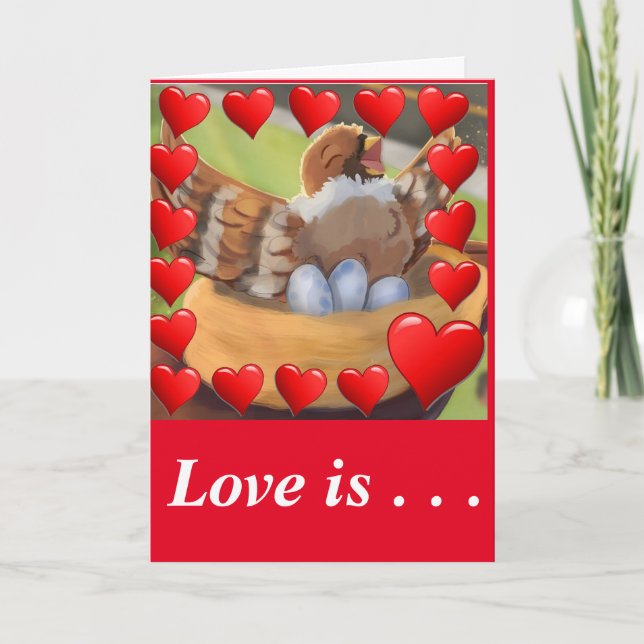 Carte #LePetitOiseauQuiChantaLaSaintValentin (Devant)