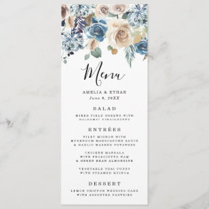 Carte l'épousant de floraison de menu de la beauté