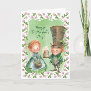 Carte Leprechaun & Clover   Saint Patrick's Day