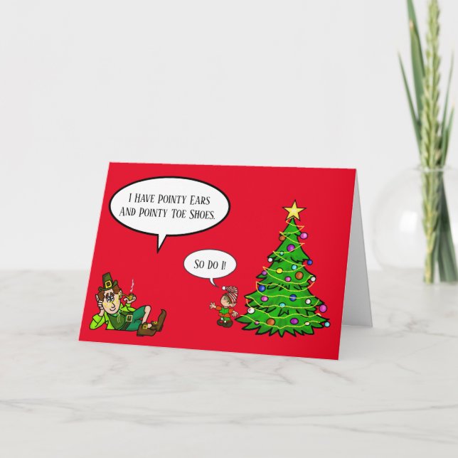 Carte Leprechaun vs Elf Christmas Card (Devant)