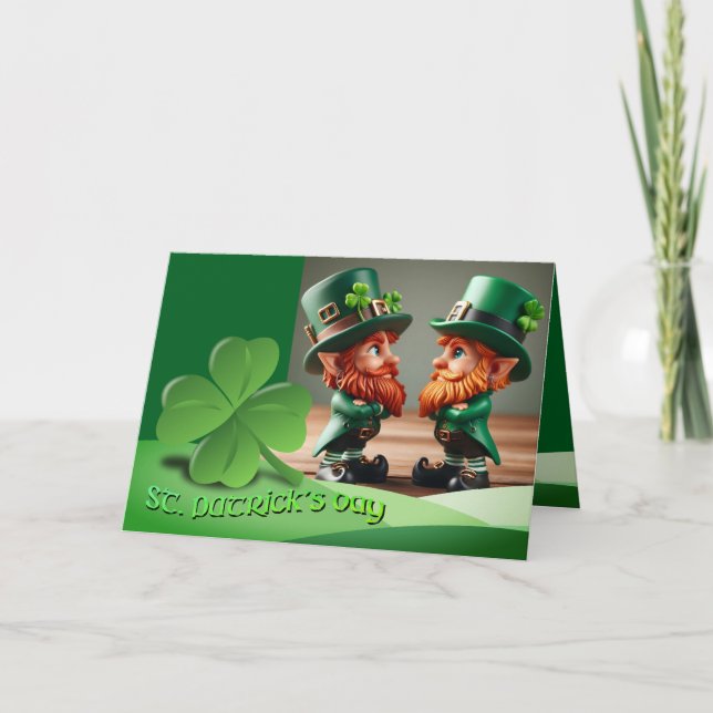 Carte Leprechauns St Patrick's Day text HGCO1 (Devant)