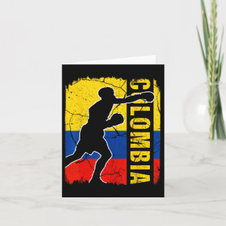 Carte L'équipe colombienne de boxe gants à drapeau