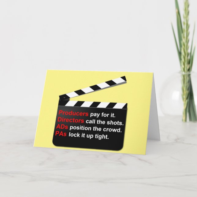 Carte L'équipe de cinéma et de cinéma en mouvement pour  (Devant)