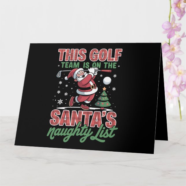 Carte L'Équipe De Golf Est Sur Père Noël Naughty List Xm (Orchidée)