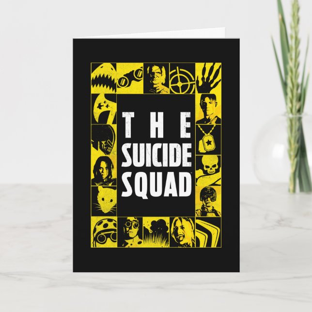 Carte L'équipe du suicide | Blocs d'icônes jaune et noir (Devant)