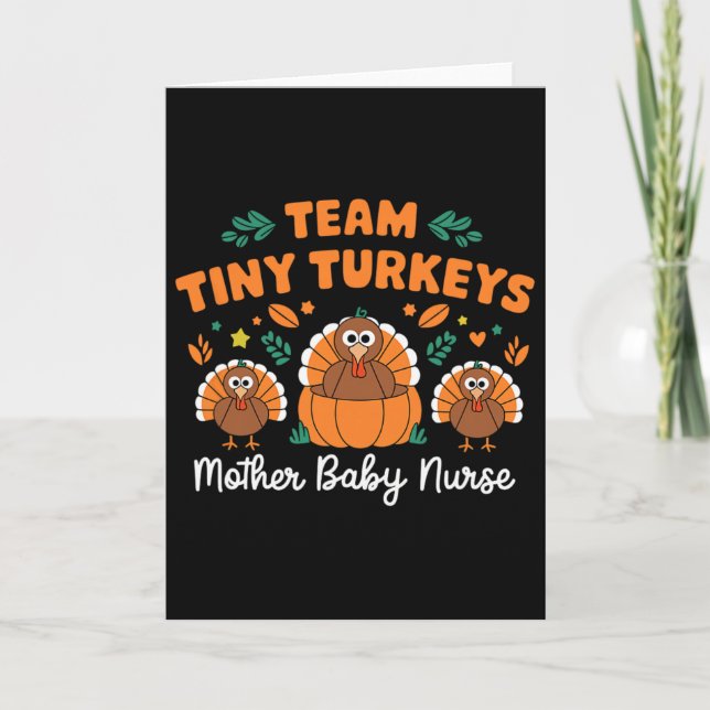 Carte L'équipe Tiny Turkeys Nicu Mère Byby Joyeux Thanks (Devant)