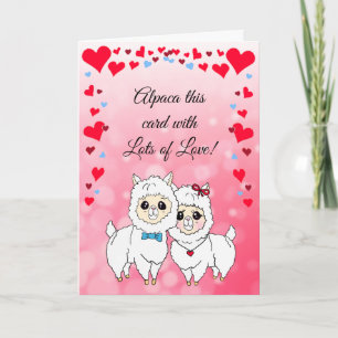 Carte Les Alpacas et les Lamas Funny Saint-Valentin