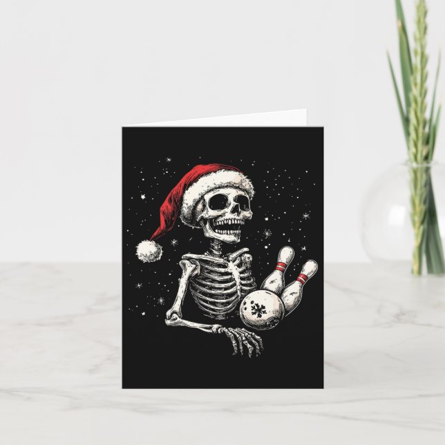 Carte Les amateurs de bowling Funny Père Noël Skeleton C (Devant)