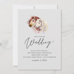 Carte Les amateurs de chevaux Mariage Modern Dreamy