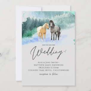 Carte Les amateurs de chevaux Mariage Modern Dreamy