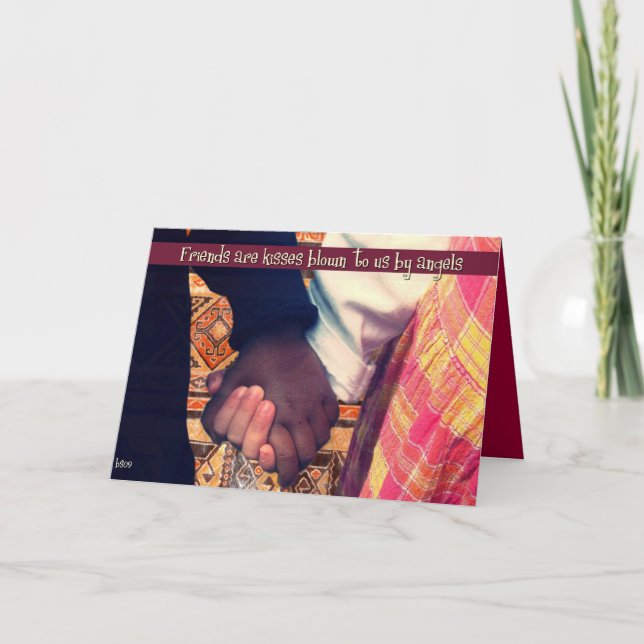 Carte les amis nous embrassent par des anges (Devant)