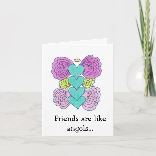 Carte Les amis sont comme des anges (Devant)