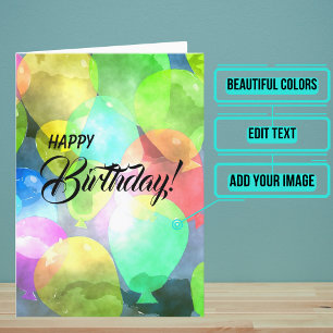 Carte Les amis sont comme les ballons Aquarelle Annivers