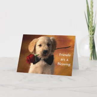 Carte Les amis sont une Bénédiction Golden Retriever Pup