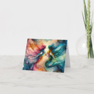 CARTE LES AMOUREUX DE MERMAID AIENT UNE ENCRE D'ALCOOL V