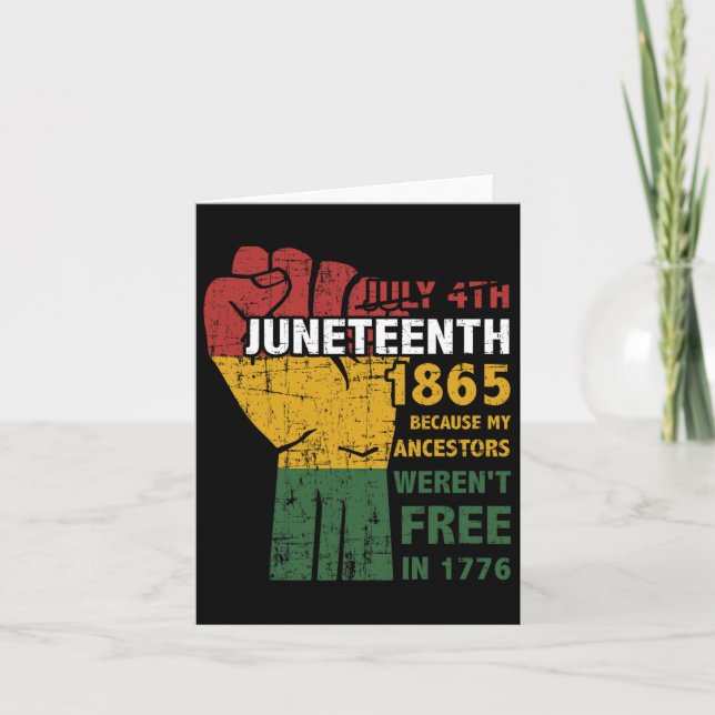 Carte Les ancêtres n'étaient pas libres en 1865 4 juille (Devant)