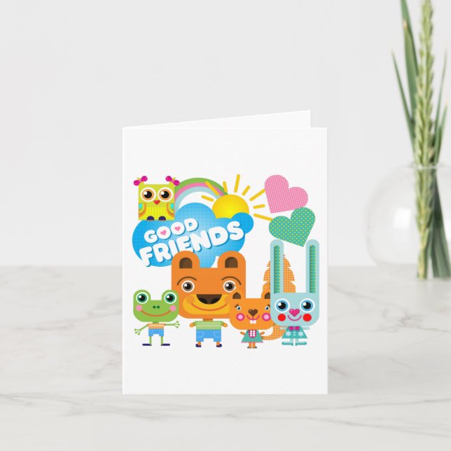Carte Les animaux bons amis (Devant)
