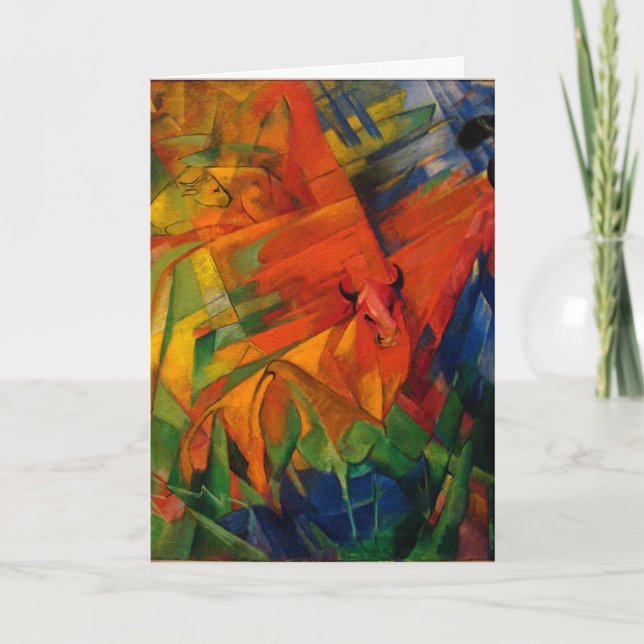 Carte Les animaux dans un paysage par Franz Marc (Devant)